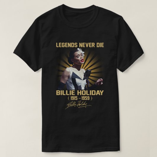 In herinneringen aan Billie Holiday Music Legend T-shirt (Design voorkant)