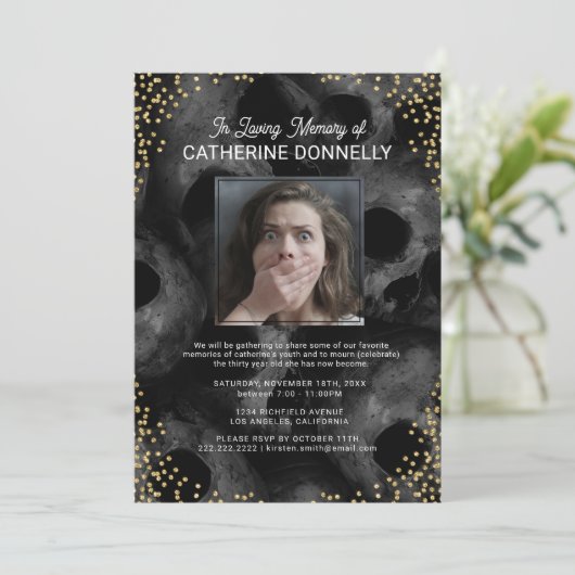 In het 30e verjaardag van het Loving Memory Kaart (Staand voorkant)