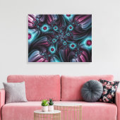 In het Abstracte Fractal Triptych van het Diepte Canvas Afdruk (Insitu (Woonkamer))