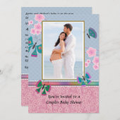 In het Baby shower van de Foto van de tuin Kaart (Voorkant / Achterkant)