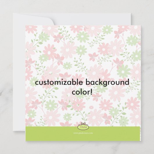  in het baby shower van de roze tuin kaart (Achterkant)