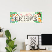 In het Baby shower van het Oerwoud Banner 12x36 Poster (Thuiskantoor)