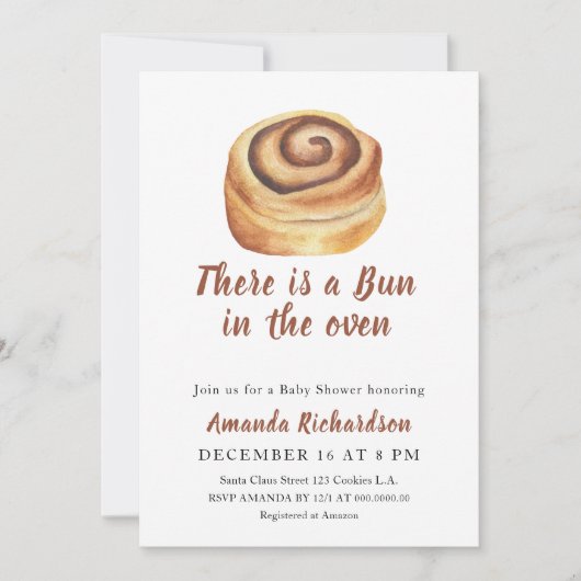 In het Baby shower zit een broodje Kaart (Voorkant)