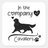 In het bedrijf Cavaliers Vierkante Sticker (Voorkant)