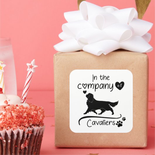 In het bedrijf Cavaliers Vierkante Sticker (Feest)