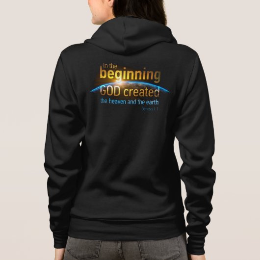 In het begin Creëer de GOD Christelijke Faith Vers Hoodie (Achterkant)