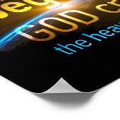 In het begin Creëer de GOD Christelijke Faith Vers Poster (Hoek)