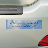 In het begin Creëer God .... Cloud Bumpersticker (Op auto)