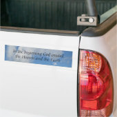 In het begin Creëer God .... Cloud Bumpersticker (Op Truck)