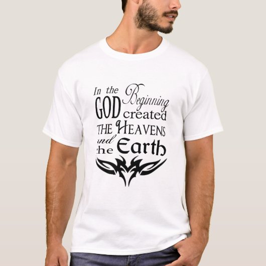 In het begin Creëer God de hemel en de aarde T-shirt (Voorkant)