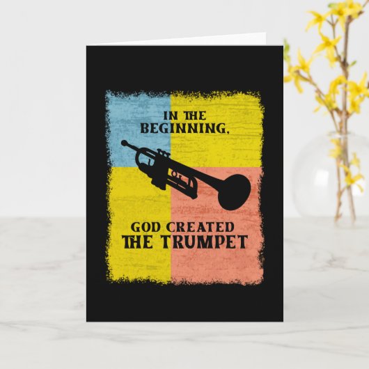 In het begin Creëer God de trumpet Kaart (Gele Bloem)