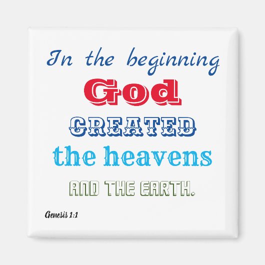 In het begin Creëer God Magneet (Voorkant)