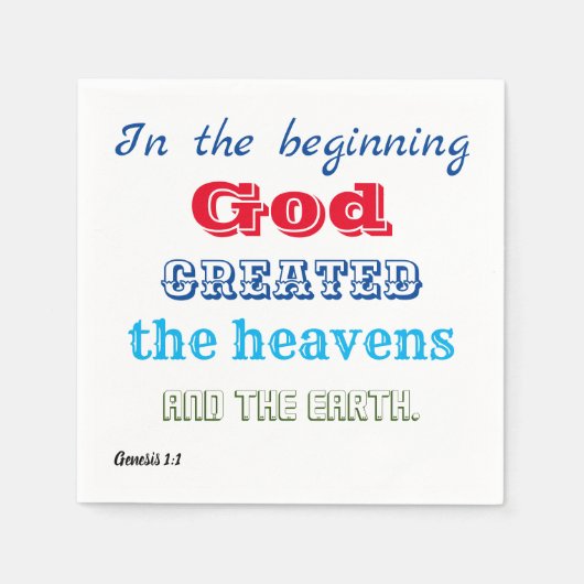 In het begin Creëer God Servet (Voorkant)