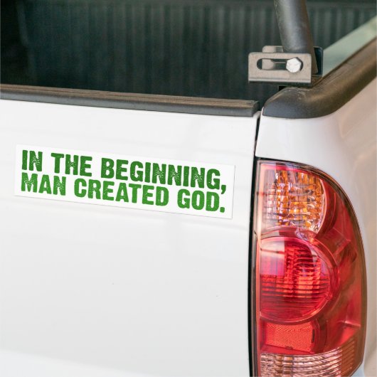 In het begin Creëer Man God Bumpersticker (Op Truck)