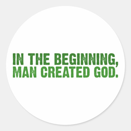 In het begin Creëer Man God Ronde Sticker (Voorkant)