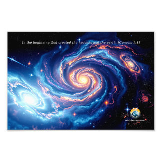 In het begin, God & Creatie Fotovergroting Foto Afdruk