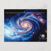 In het begin, God & Schepping Vers Briefkaart (Voorkant)