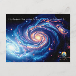 In het begin, God & Schepping Vers Briefkaart