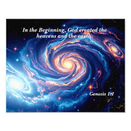 In het begin, God & Schepping Vers Foto Afdruk