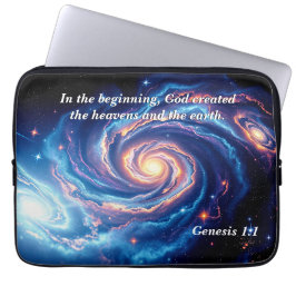 In het begin, God & Schepping Vers Laptop Sleeve