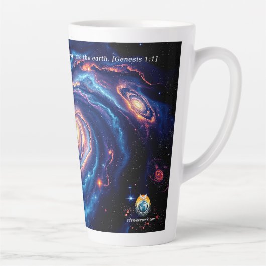 In het begin, God & Schepping Vers Latte Mok (Rechts)