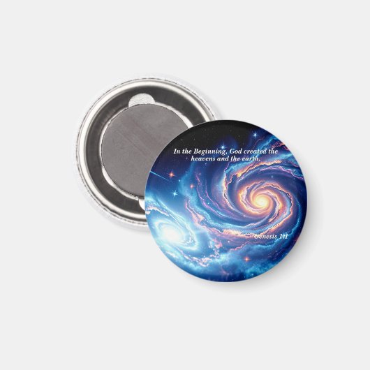 In het begin, God & Schepping Vers Magneet (Voorkant / Achterkant)