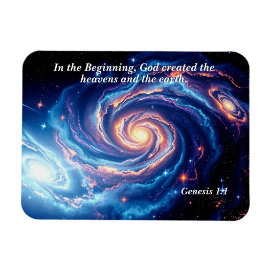 In het begin, God & Schepping Vers Magneet (Horizontaal)