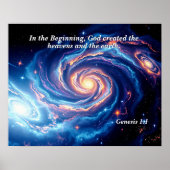 In het begin, God & Schepping Vers Poster (Voorkant)