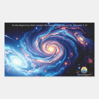 In het begin, God & Schepping Vers Rechthoekige Sticker