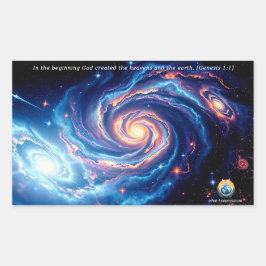 In het begin, God & Schepping Vers Rechthoekige Sticker