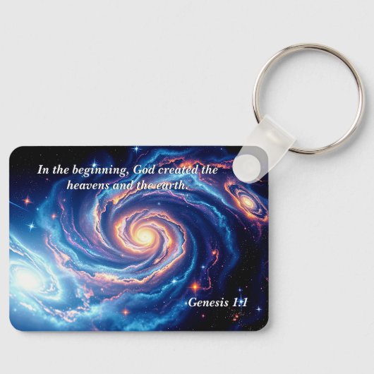 In het begin, God & Schepping Vers Sleutelhanger (Voorkant)