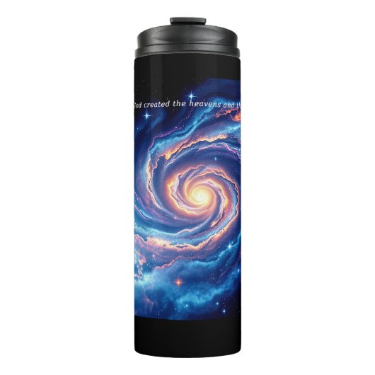 In het begin, God & Schepping Vers Thermosbeker (Voorkant)
