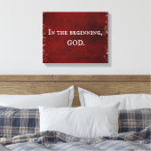 In het begin, God Schrift citaat Canvas Afdruk (Insitu (Slaapkamer))