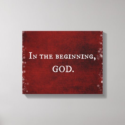 In het begin, God Schrift citaat Canvas Afdruk (Voorkant)