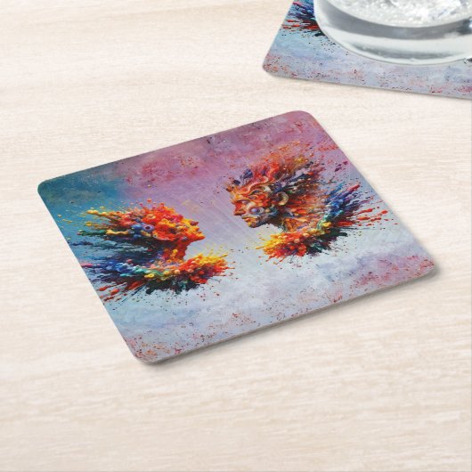 In het begin... kartonnen onderzetters (Schuin)