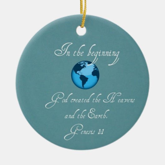 In het begin... keramisch ornament (Voorkant)