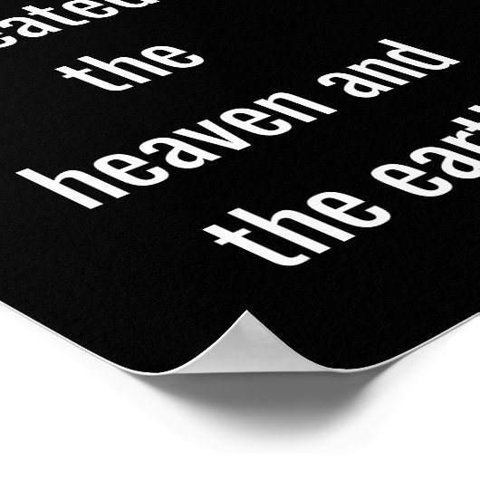 In het begin — Kunstdruk — Genesis 1 Poster (Hoek)