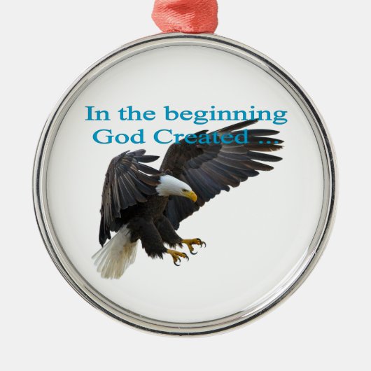 In het begin metalen ornament (Voorkant)