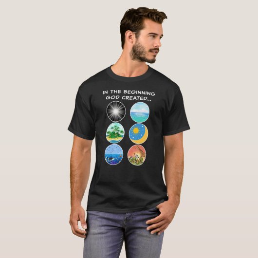 In het begin schiep God - Genesis 1-2 T-shirt (Voorkant volledig)