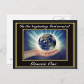 In het begin schiep God Genesis 1 Planet Bl. Briefkaart (Voorkant / Achterkant)