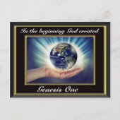In het begin schiep God Genesis 1 Planet Bl. Briefkaart (Voorkant)