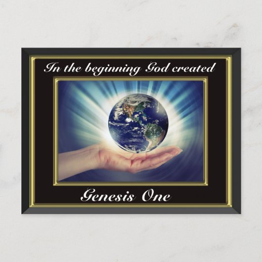 In het begin schiep God Genesis 1 Planet Bl. Briefkaart (Voorkant)