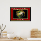 In het begin schiep God Genesis Red Poster (Keuken)