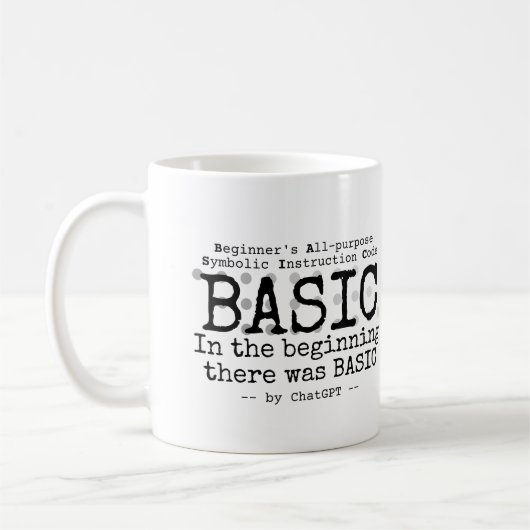 In het begin was er BASIC.w Koffiemok (Links)