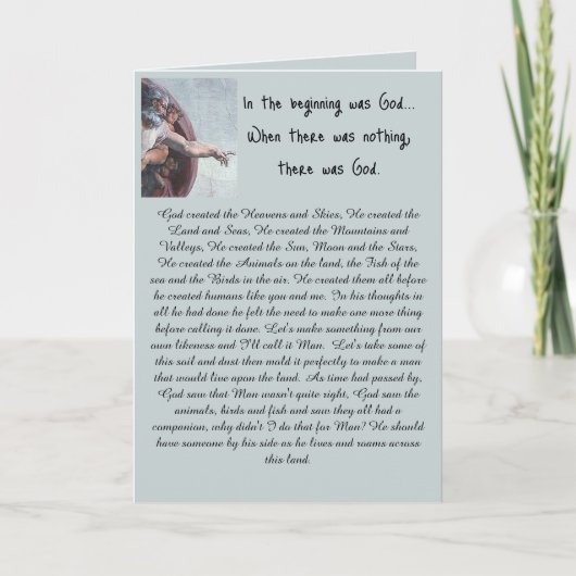 In het begin was God Kaart (Voorkant)