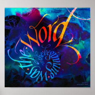 "In het begin was het woord," 11 x10,25-inch afdru Poster