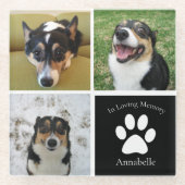 In het Behouden van de Aangepaste Dog Foto Collage Glazen Onderzetter (Voorkant)