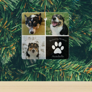 In het Behouden van de Aangepaste Dog Foto Collage Keramisch Ornament