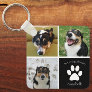 In het Behouden van de Aangepaste Dog Foto Collage Sleutelhanger