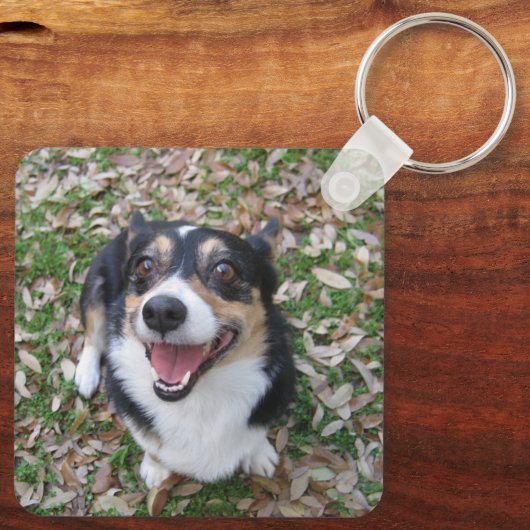 In het Behouden van de Aangepaste Dog Foto Collage Sleutelhanger (Achterkant)